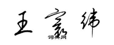 梁錦英王寰緯草書個性簽名怎么寫