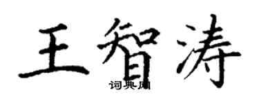 丁謙王智濤楷書個性簽名怎么寫