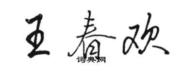 駱恆光王春歡行書個性簽名怎么寫