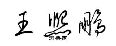 梁錦英王熙鵬草書個性簽名怎么寫