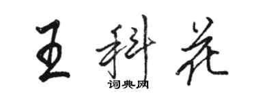 駱恆光王科花行書個性簽名怎么寫