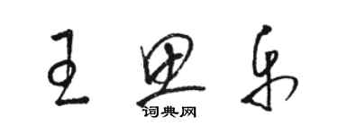 駱恆光王思樂草書個性簽名怎么寫