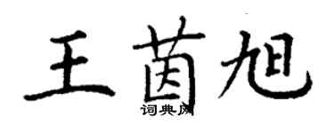 丁謙王茵旭楷書個性簽名怎么寫
