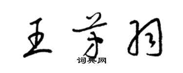 梁錦英王芳羽草書個性簽名怎么寫