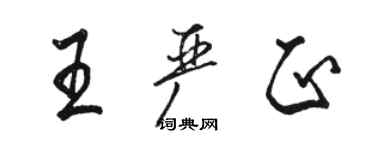 駱恆光王嚴正行書個性簽名怎么寫