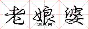龐中華老娘婆行書怎么寫