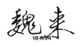 駱恆光魏來行書個性簽名怎么寫