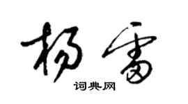 梁錦英楊雷草書個性簽名怎么寫