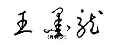 梁錦英王墨龍草書個性簽名怎么寫