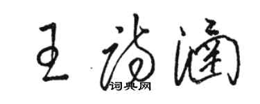 駱恆光王詩涵草書個性簽名怎么寫