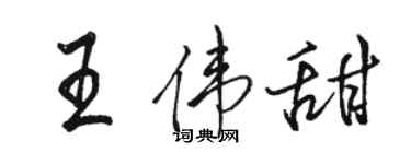 駱恆光王偉甜行書個性簽名怎么寫