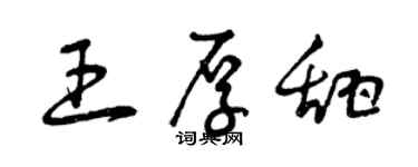 曾慶福王厚甜草書個性簽名怎么寫