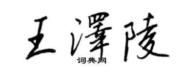 王正良王澤陵行書個性簽名怎么寫