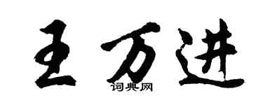 胡問遂王萬進行書個性簽名怎么寫