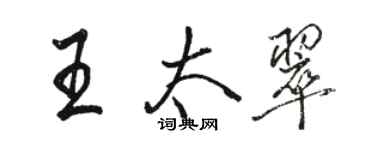 駱恆光王太翠行書個性簽名怎么寫