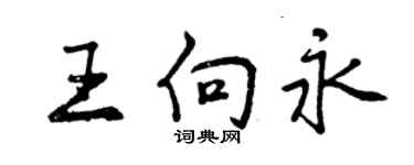 曾慶福王向永行書個性簽名怎么寫