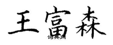 丁謙王富森楷書個性簽名怎么寫