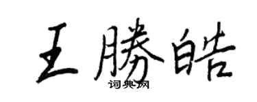 王正良王勝皓行書個性簽名怎么寫