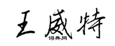 王正良王威特行書個性簽名怎么寫