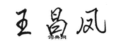 駱恆光王昌鳳行書個性簽名怎么寫