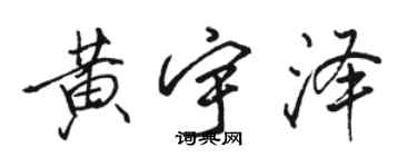 駱恆光黃宇澤行書個性簽名怎么寫