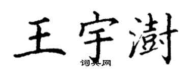 丁謙王宇澍楷書個性簽名怎么寫