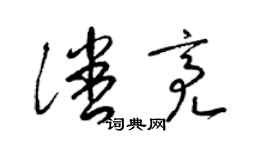 梁錦英潘亮草書個性簽名怎么寫