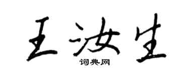 王正良王汝生行書個性簽名怎么寫