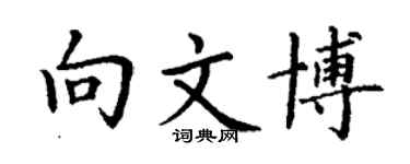 丁謙向文博楷書個性簽名怎么寫