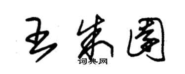 朱錫榮王朱園草書個性簽名怎么寫