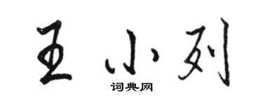 駱恆光王小列行書個性簽名怎么寫