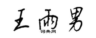 王正良王雨男行書個性簽名怎么寫