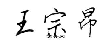 王正良王宗昂行書個性簽名怎么寫