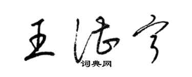 梁錦英王湛寧草書個性簽名怎么寫