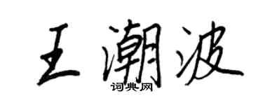 王正良王潮波行書個性簽名怎么寫