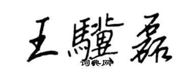 王正良王驥磊行書個性簽名怎么寫