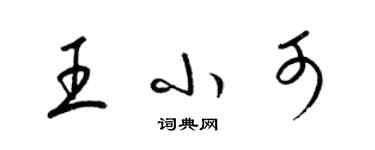 梁錦英王小可草書個性簽名怎么寫