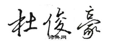 駱恆光杜俊豪行書個性簽名怎么寫