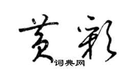 梁錦英黃彩草書個性簽名怎么寫