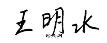 王正良王明水行書個性簽名怎么寫