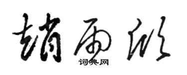 駱恆光趙雨欣草書個性簽名怎么寫