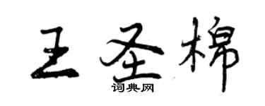 曾慶福王聖棉行書個性簽名怎么寫