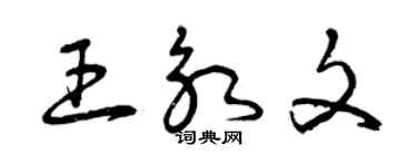 曾慶福王永文草書個性簽名怎么寫