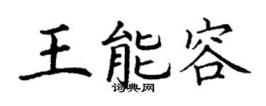 丁謙王能容楷書個性簽名怎么寫