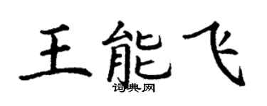 丁謙王能飛楷書個性簽名怎么寫