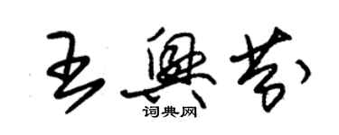 朱錫榮王興芬草書個性簽名怎么寫