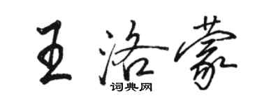 駱恆光王洛蒙行書個性簽名怎么寫