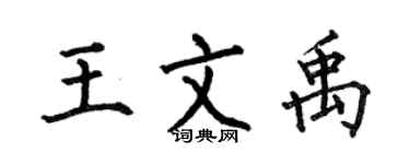 何伯昌王文禹楷書個性簽名怎么寫