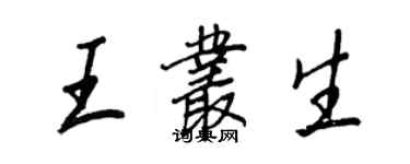 王正良王叢生行書個性簽名怎么寫