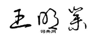 曾慶福王明業草書個性簽名怎么寫